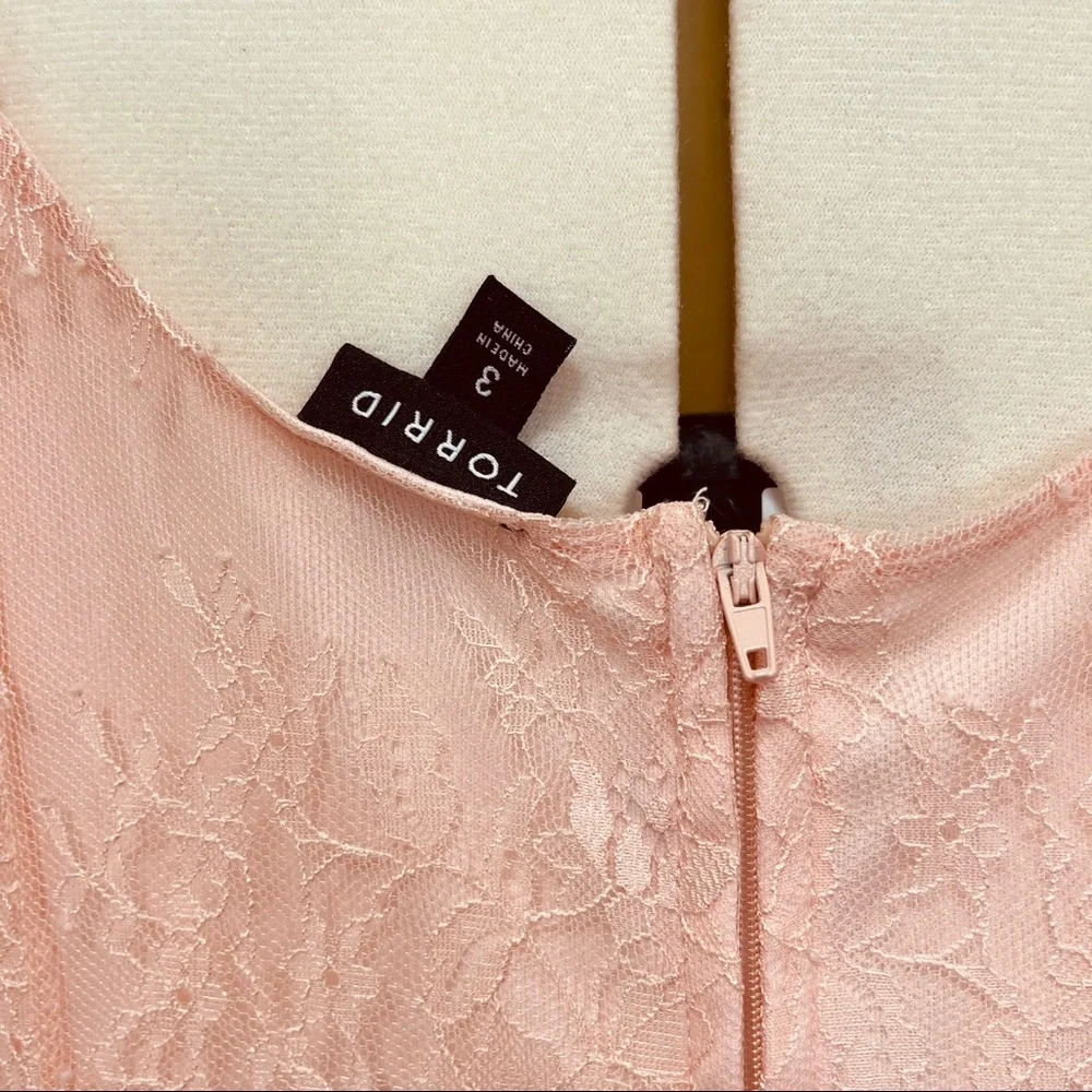TORRID Romantic Peach Lace Trapeze Midi Dress 3X - Picture 7 of 10